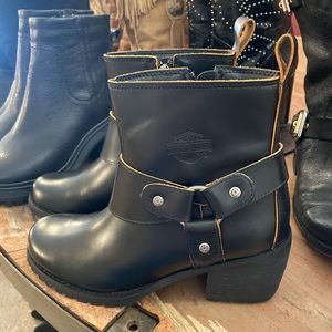Harley Davidson Women's Lalanne Harness Riding Boots Size 7.5 Black New NWT